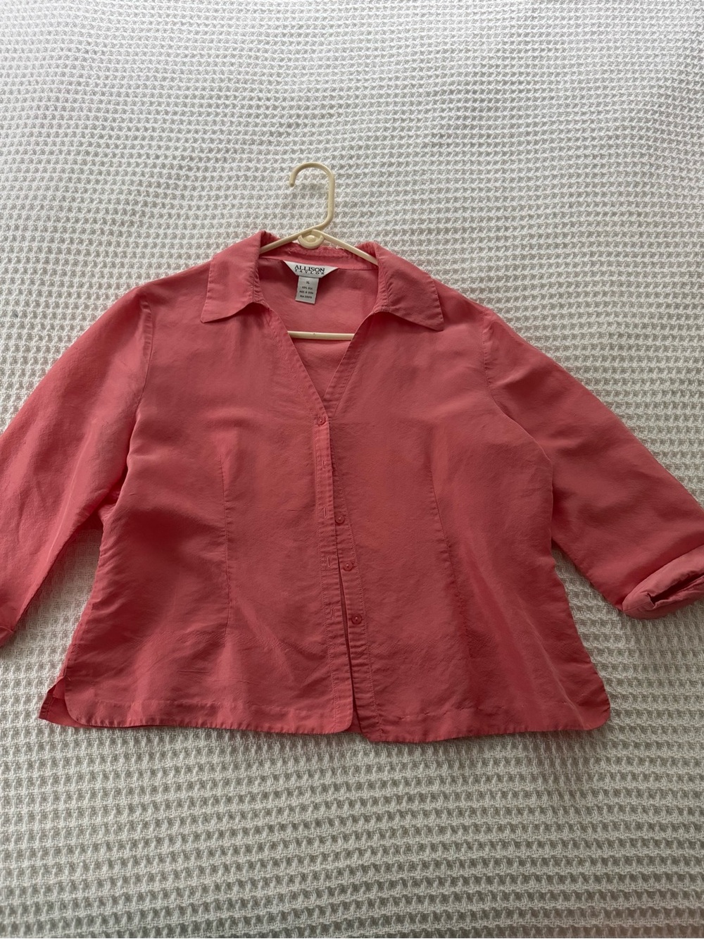 Allison Taylor Silk Blouse in Coral Pink